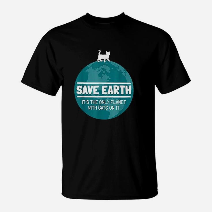 Save Earth Funny Cat T-Shirt