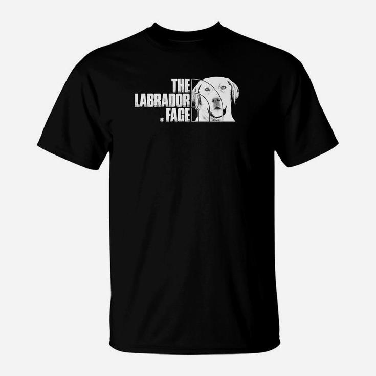 Schwarzes Labrador-Hunde-Gesicht T-Shirt, Modisches Haustierliebhaber-Outfit