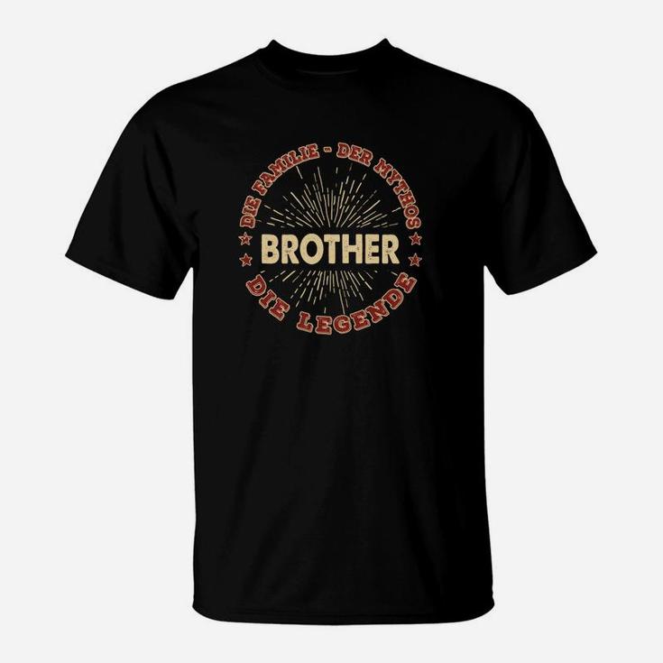 Schwarzes T-Shirt Brother - The Legend, Casual Baumwollshirt für Männer