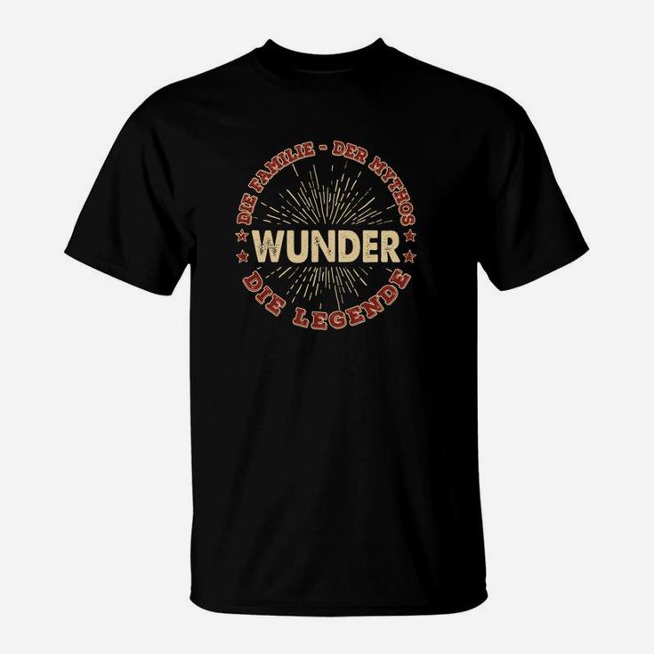 Schwarzes T-Shirt Vintage Wunder Motiv im Kreis, Retro Design