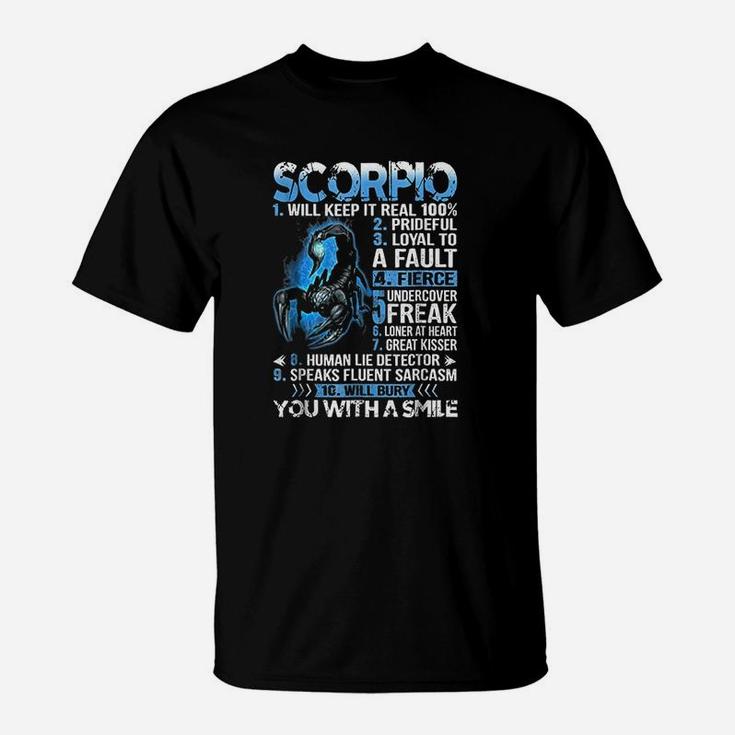 Scorpio Will Keep It Real Prideful Scorpio Zodiac T-Shirt