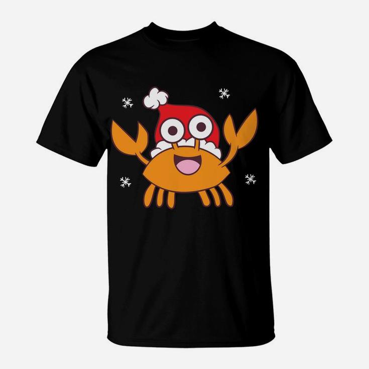 Sea Crab Christmas Crab With Santa Hat Crab Christmas T-Shirt