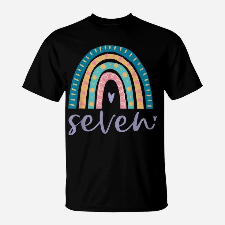 Seven Year Old Rainbow Birthday Gifts For Girls 7Th Bday T-Shirt