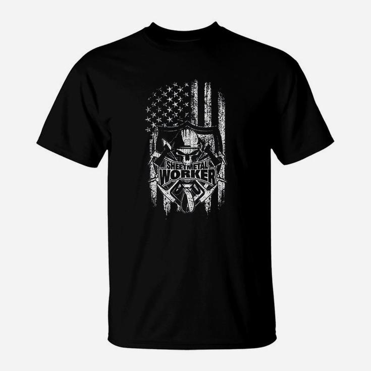 Sheet Metal Worker American Flag T-Shirt