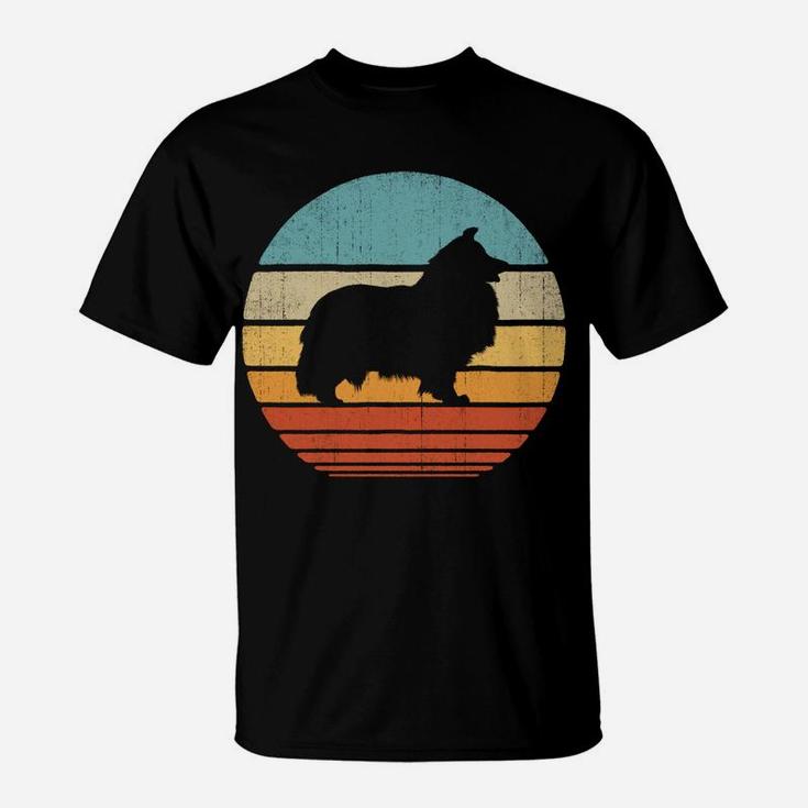 Sheltie Shetland Sheepdog Retro Vintage 60S 70S Sunset Dog T-Shirt