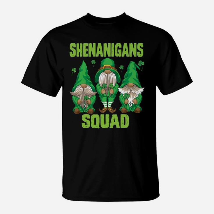 Shenanigans Squad Three Lucky Gnome Shamrock St Patrick Day Sweatshirt T-Shirt