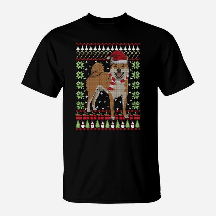 Shiba Inu Ugly Christmas Funny Holiday Dog Lover Xmas Gift Sweatshirt T-Shirt
