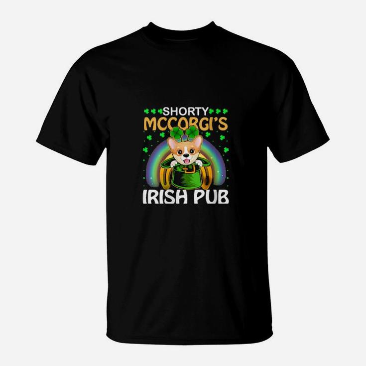 Shorty Mccorgi Irish Pub Leprechaun Corgi T-Shirt