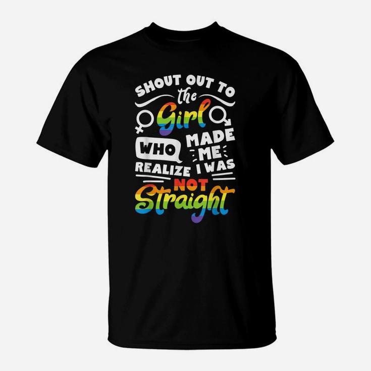 Shout Out To The Girl Lesbian Pride Lgbt T Shirt Gay Flag T-Shirt