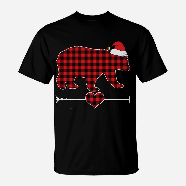 Sister Bear Christmas Pajama Red Plaid Buffalo Family Gift T-Shirt