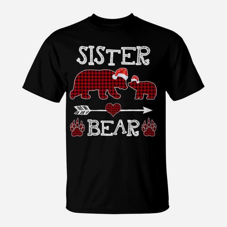 Sister Bear Christmas Pajama Red Plaid Buffalo Family T-Shirt