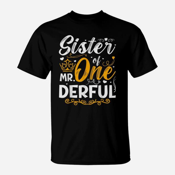 Sister Of Mr One Derful Party Matching Family 1St Birthday T-Shirt