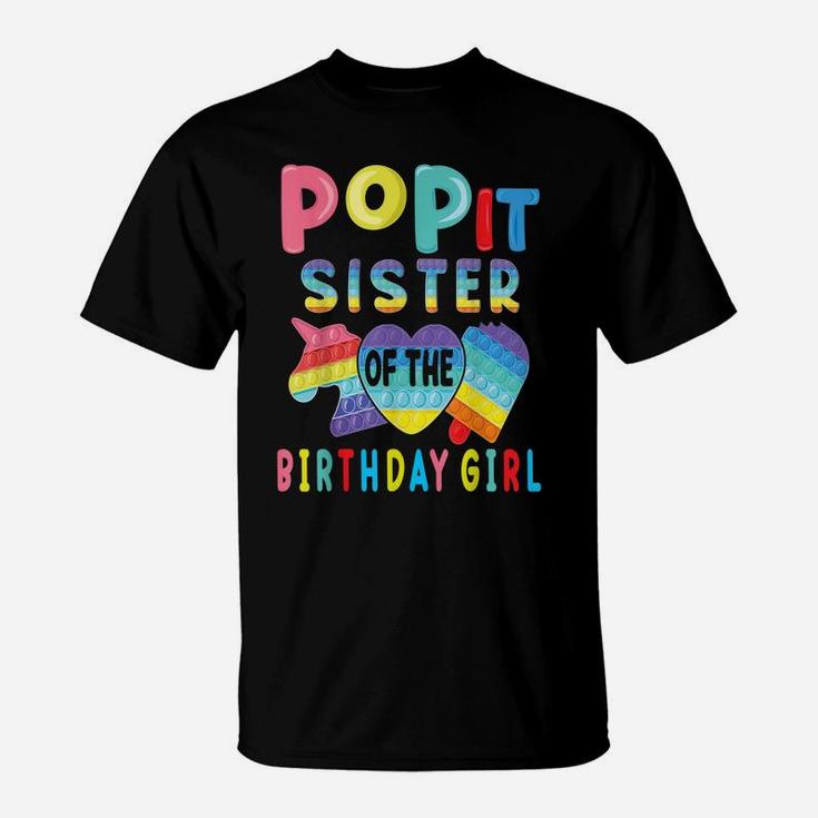 Sister Of The Birthday Girl Pop It Unicorn Birthday Kids T-Shirt