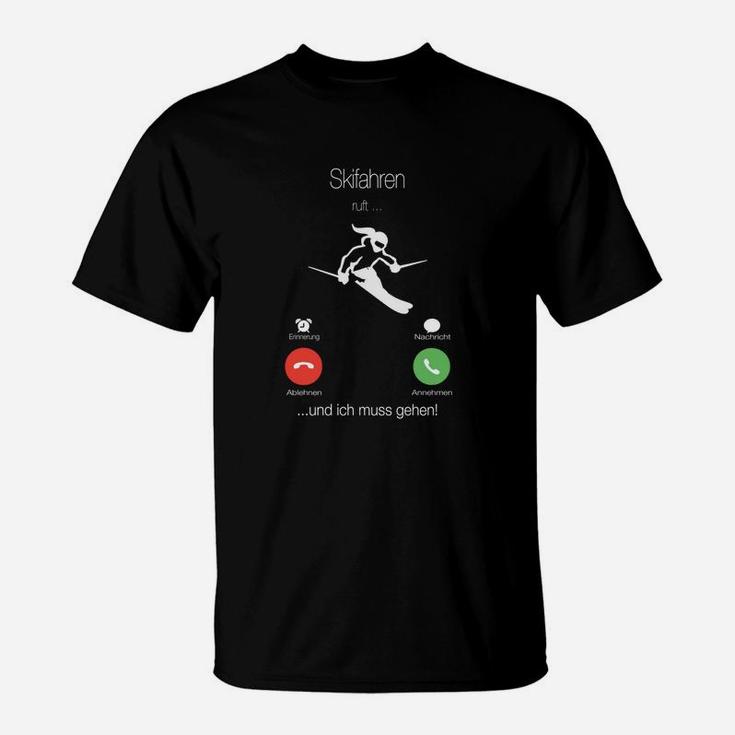 Skifahren Ruft Mädchen 0005 T-Shirt