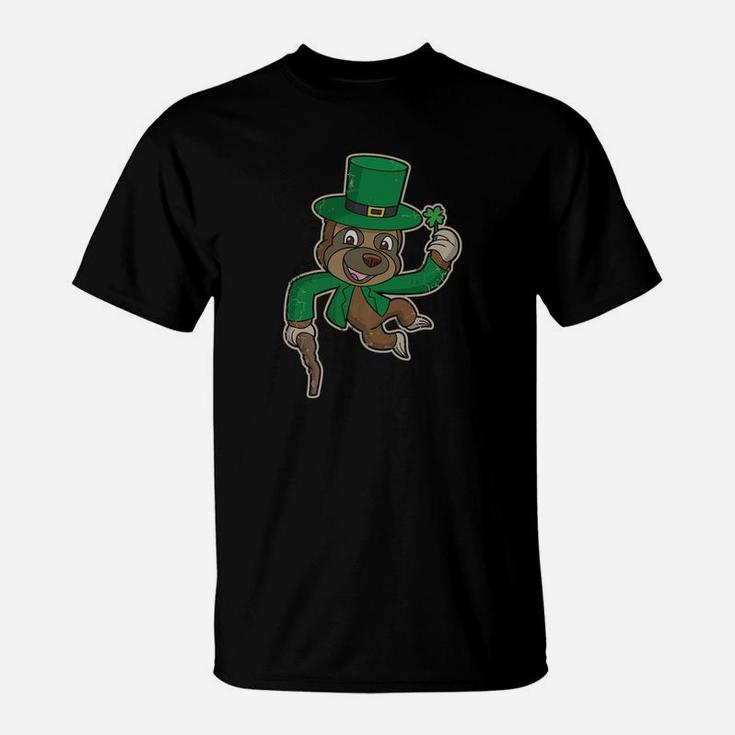 Sloth Leprechaun Kids Lucky Irish St Patricks Day Gift T-Shirt
