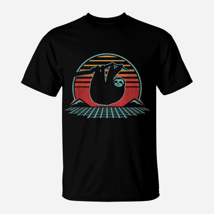 Sloth Retro Vintage 80S Style Zoologist Animal Lover Gift T-Shirt