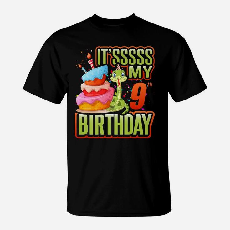 Snake Birthday Party Kids 9Th Reptile Supplies Decorations T-Shirt