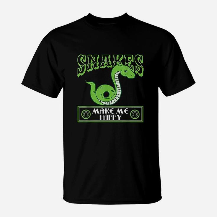Snakes Makes Me Happy Snake Lover T-Shirt