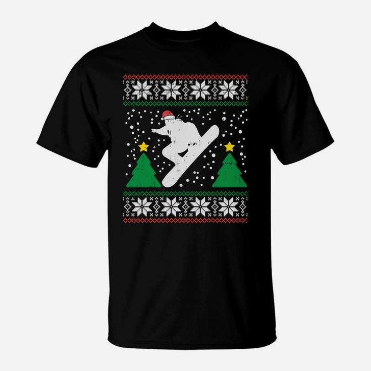Snowboard Ugly Christmas Sweater Winter Sport Xmas Men Gift Sweatshirt T-Shirt