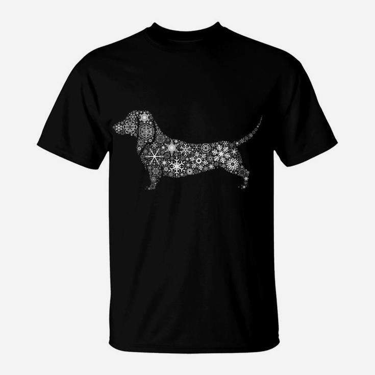 Snowflake Merry Christmas Gifts - Cute Dog Dachshund T-Shirt