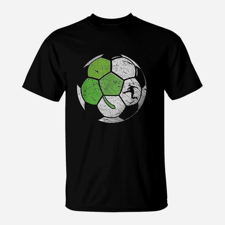 Soccer Shamrock St Patricks Day St Paddys Gift For Boys Men T-Shirt