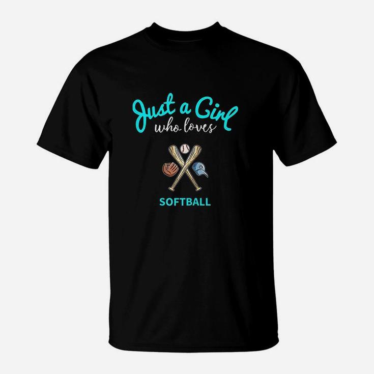 Softball For Girls  Kids Softball T-Shirt
