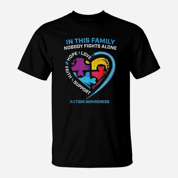 Son Daughter Mom Dad Family I Wear Blue Awareness T-Shirt