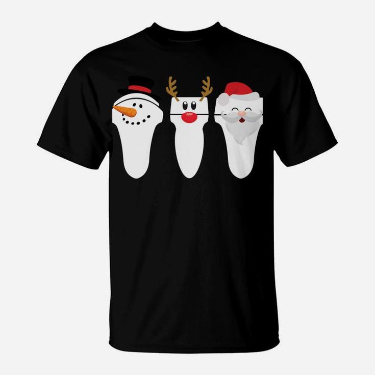 Sonographer Ultrasound Tech Christmas Santa Snowman Reindeer T-Shirt