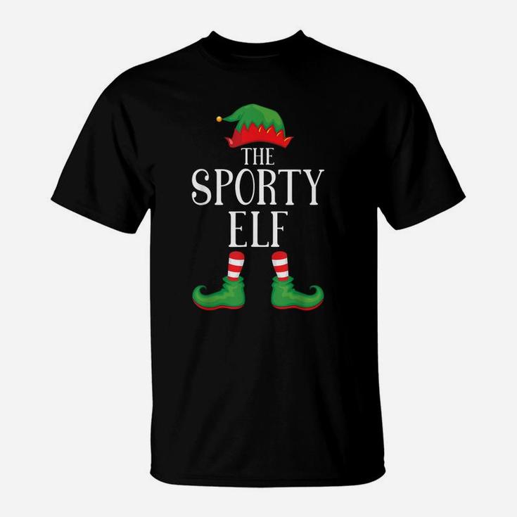 Sporty Elf Matching Group Xmas Funny Family Christmas T-Shirt