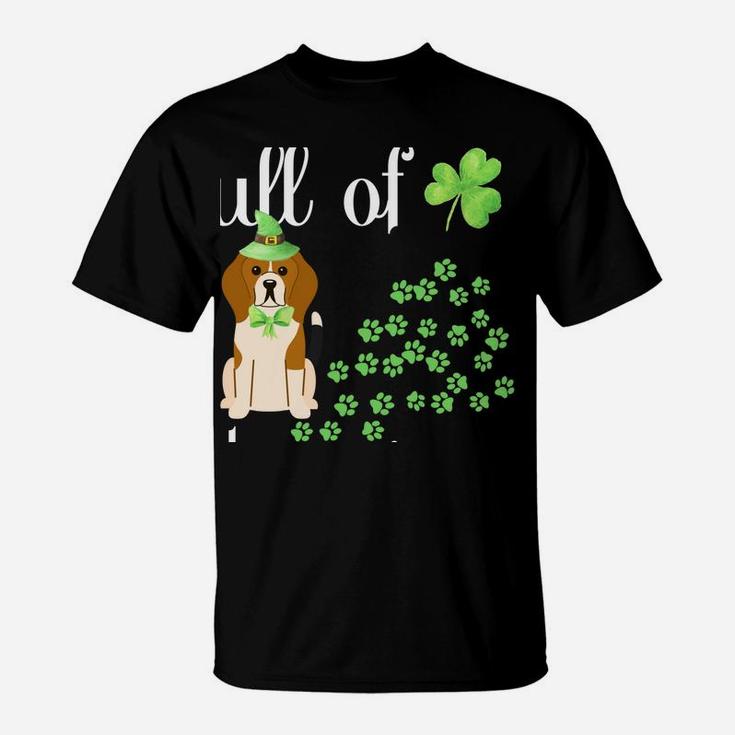 St Patricks Day Dog Lover Shirt Beagle Green Shamrock Paw T-Shirt