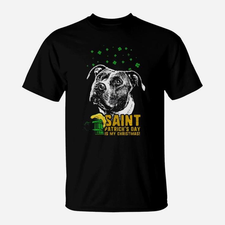 St  Patricks Is My Xmas Funny Pit Bull T-Shirt