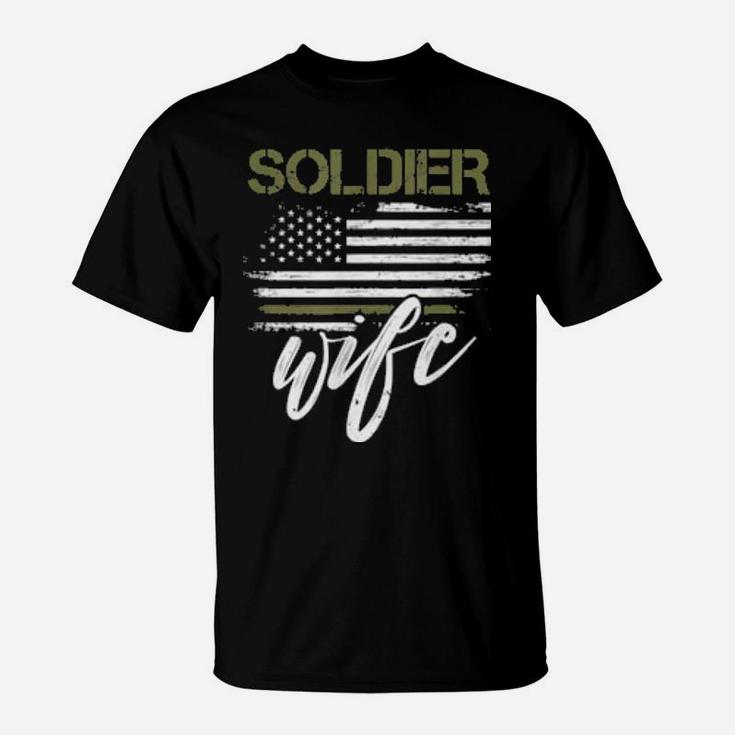 Stars And Stripes, As A Soldier Wife I Stand For Our Troops T-Shirt