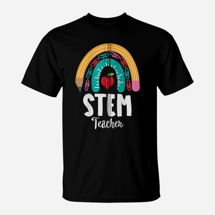 Stem Teacher, Funny Boho Rainbow For Teachers Zip Hoodie T-Shirt
