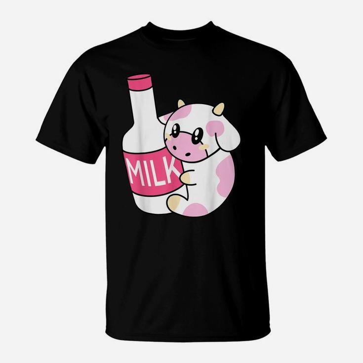 Strawberry Milk Kawaii Cow Cute Kids Teens Gift T-Shirt