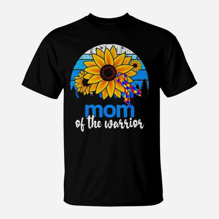 Sunflower Autism Mom Of The Warrior Vintage T-Shirt