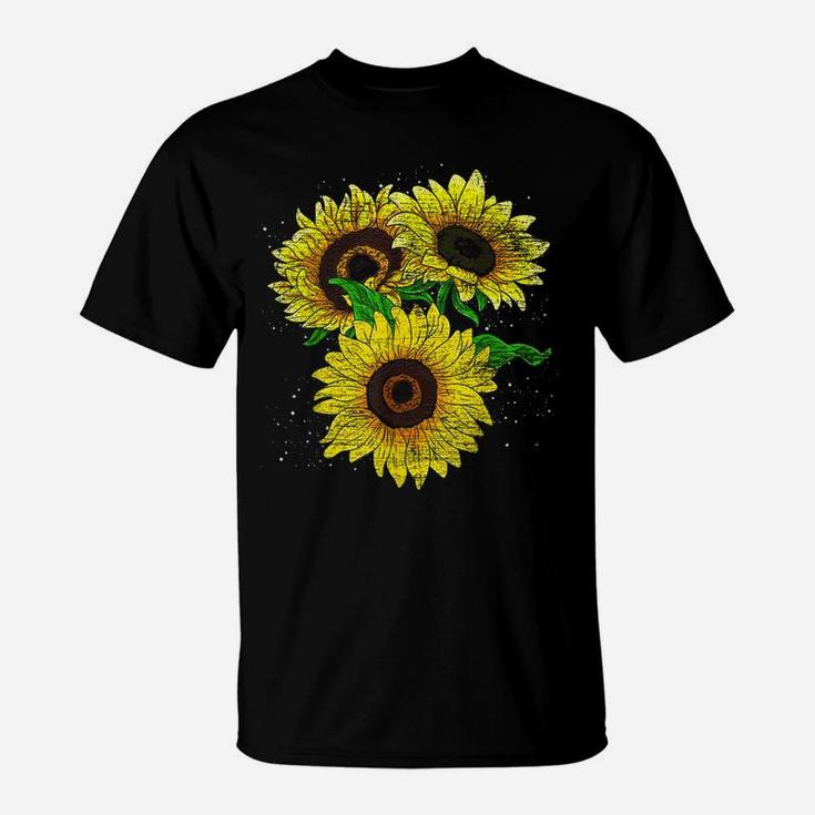 Sunshine Floral Blossom Yellow Flower Florist Sunflower T-Shirt