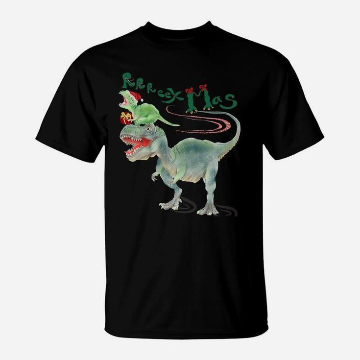 T-Rex And Baby Rex Dinosaur Christmas Xmas T-Shirt