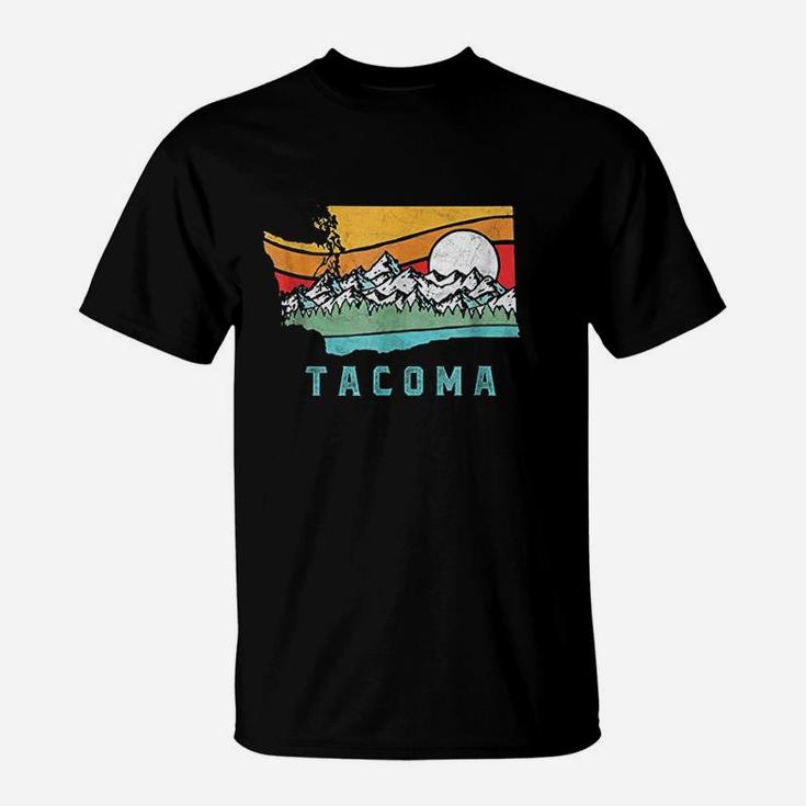Tacoma Washington Outdoors Retro Mountains T-Shirt