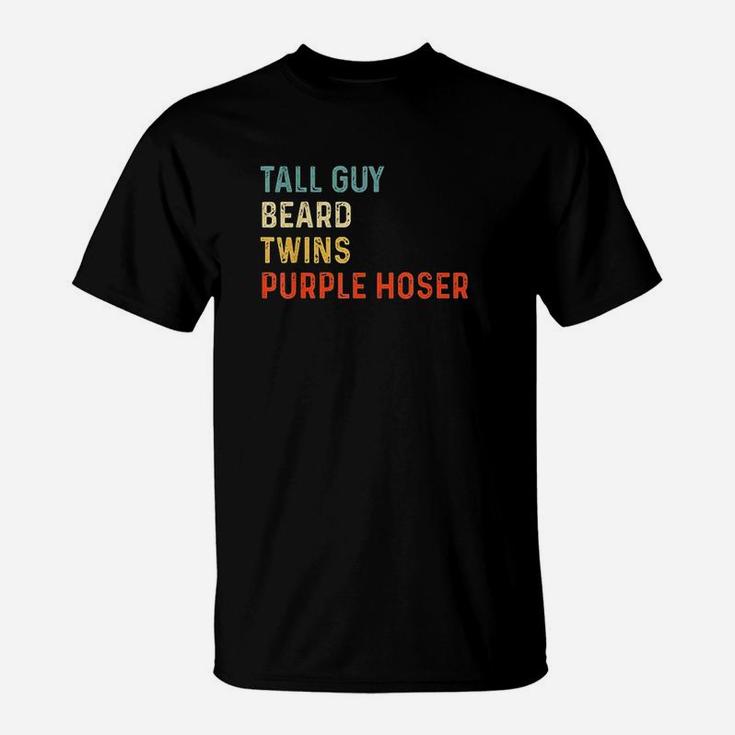 Tall Guy Beard Twins Purple Hoser Vintage T-Shirt