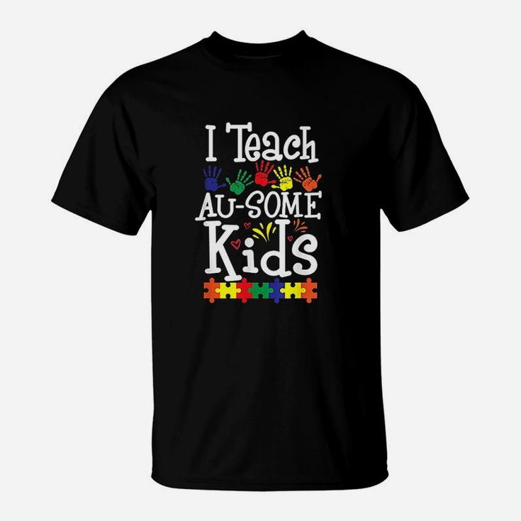 Teacher Puzzle Piece Students Autistic Teach T-Shirt