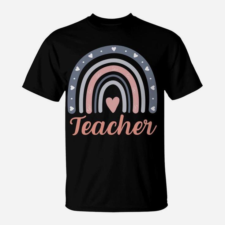 Teacher Vintage Boho Rainbow Teacher Love Sweatshirt T-Shirt