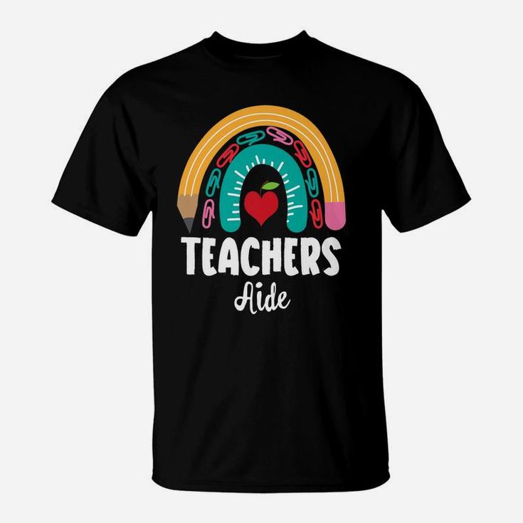 Teachers Aide, Funny Boho Rainbow For Teachers T-Shirt