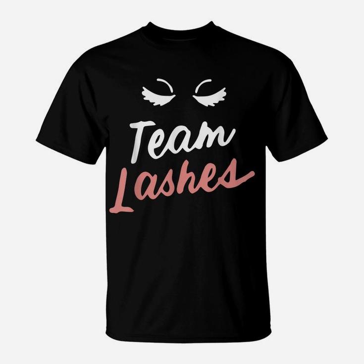 Team Lashes Or Staches Gender Reveal Team Pink Party Gift T-Shirt