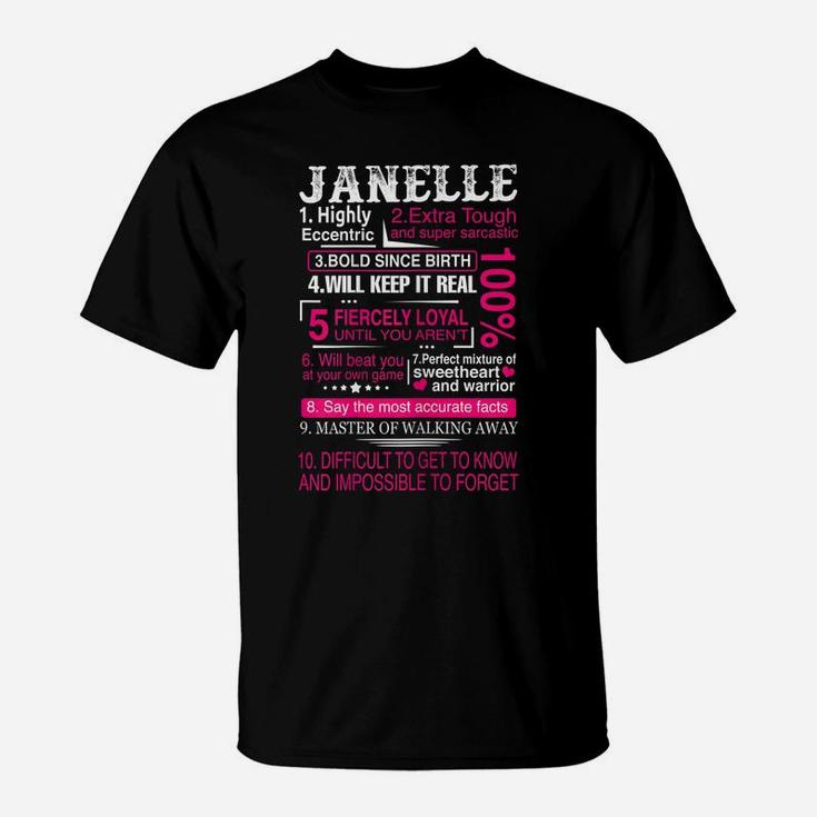 Ten Facts About Women Name Is Janelle First Name Gift T-Shirt