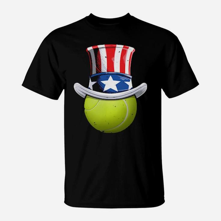 Tennis Ball 4Th Of July Uncle Sam American Flag T-Shirt