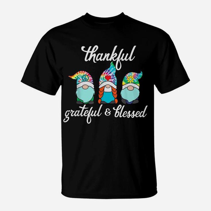 Thankful Grateful Blessed Shirt For Women Tie Dye Christmas T-Shirt