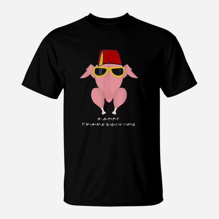 Thanksgiving For Friends Funny Turkey Head T-Shirt