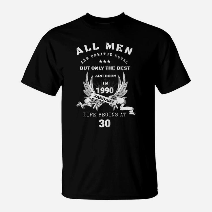 The Best Are Born In January 1990 - 30Th Birthday Gift Raglan Baseball Tee T-Shirt