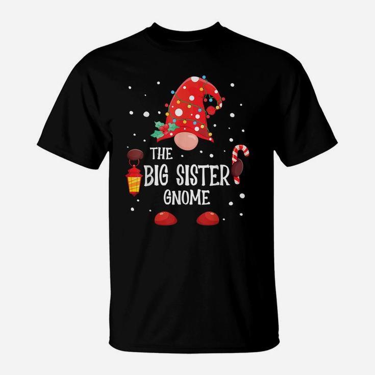 The Big Sister Gnome Matching Family Christmas Gnome Pajama T-Shirt