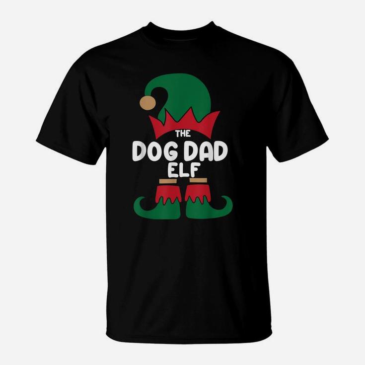 The Dog Dad Elf Christmas Shirts Matching Family Group Party T-Shirt